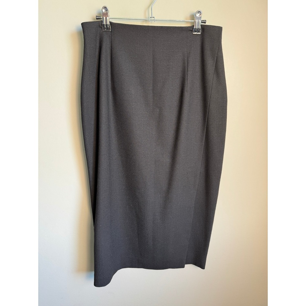 Bellessa Womens Black Pure Virgin Wool Pencil Skirt 10 Professional Career Midi